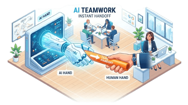 Instant handoff to your team